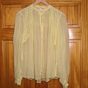 Free People Blouse Yellow NWT